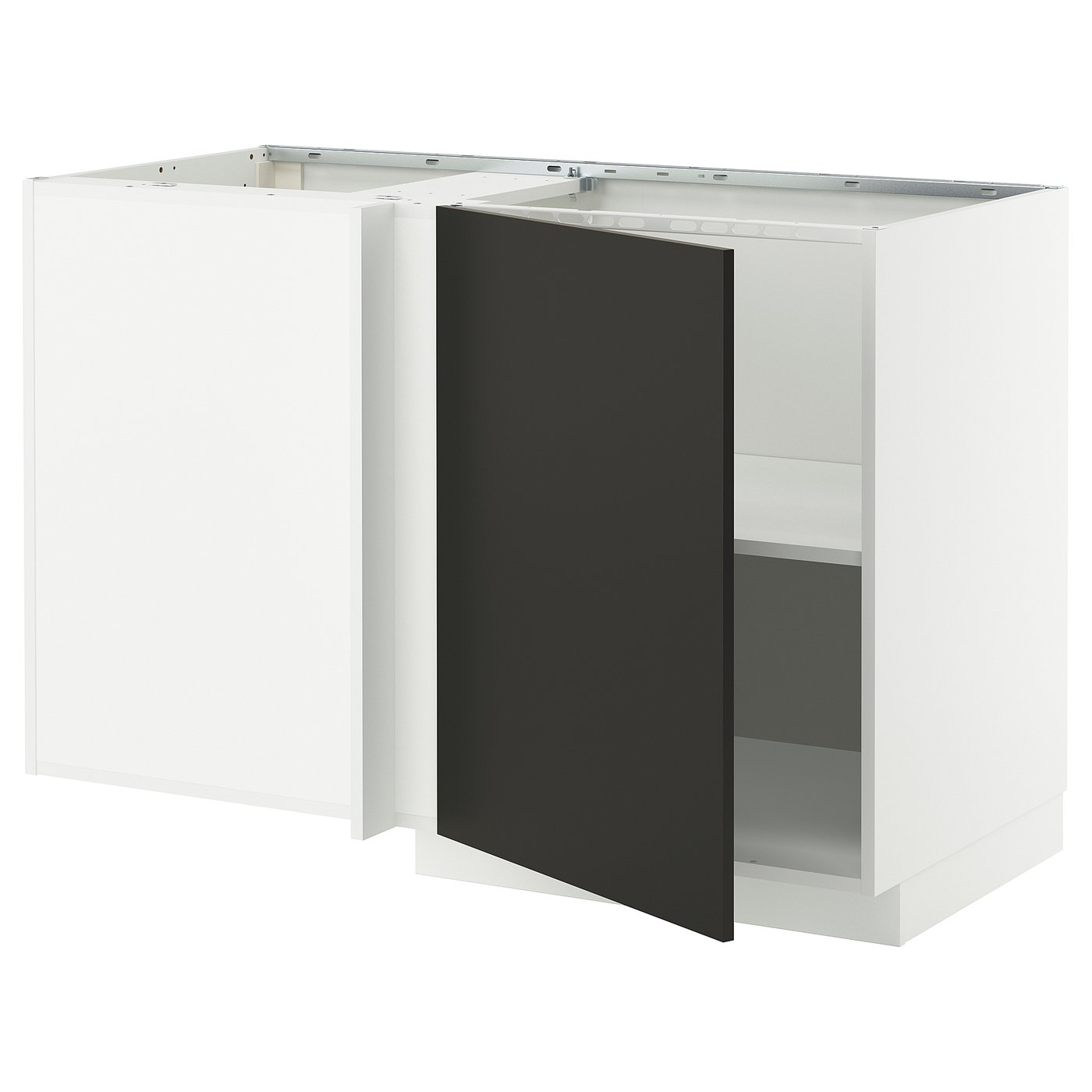 IKEA METOD Eckunterschrank mit Boden weiß/Nickebo matt anthrazit