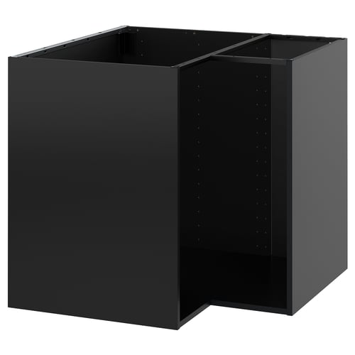 METOD Eckunterschrank - schwarzgrau 88x60x80 cm