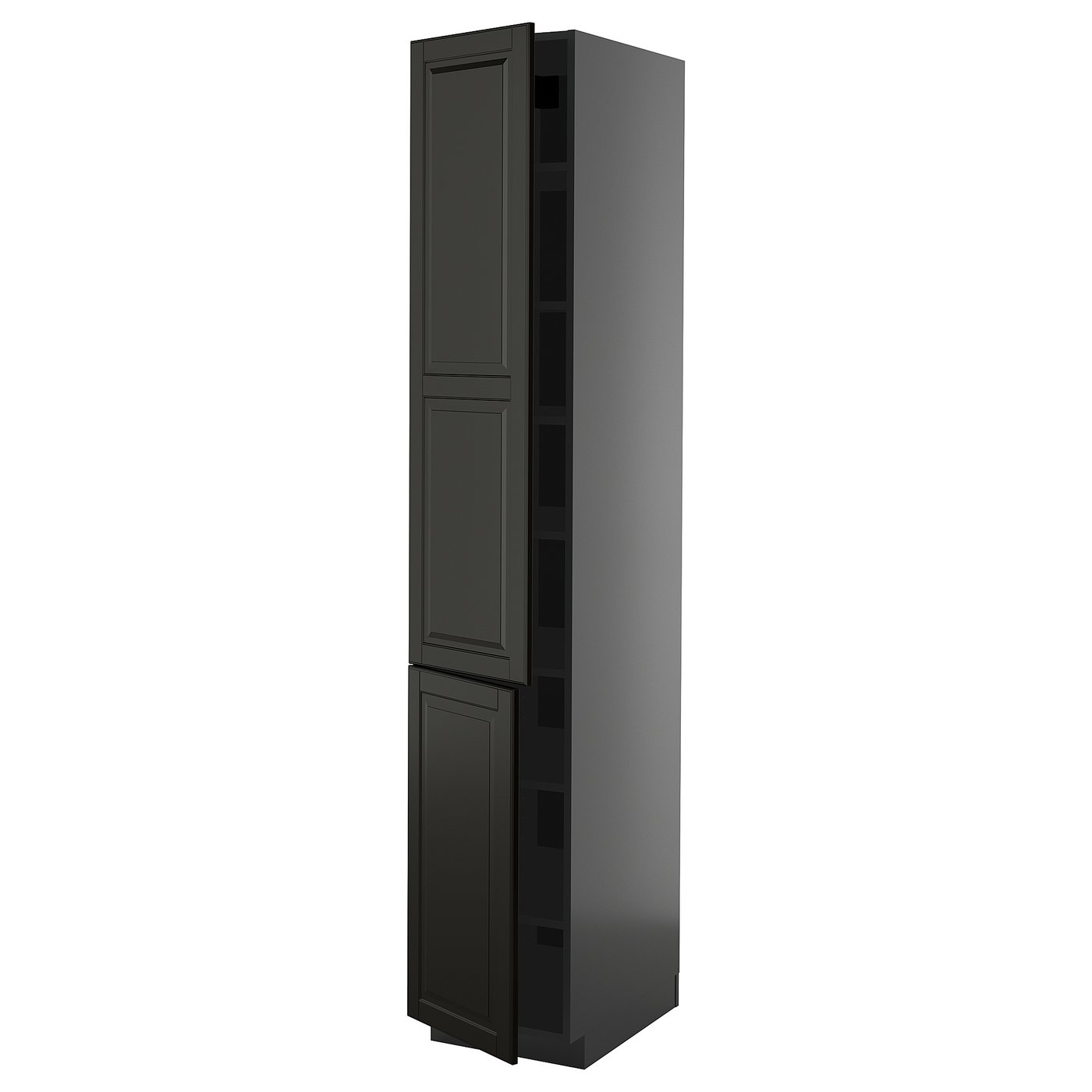 IKEA METOD Hochschr/Einlböd/2Türen schwarzgrau/Bodbyn schwarz 40x60x220 cm