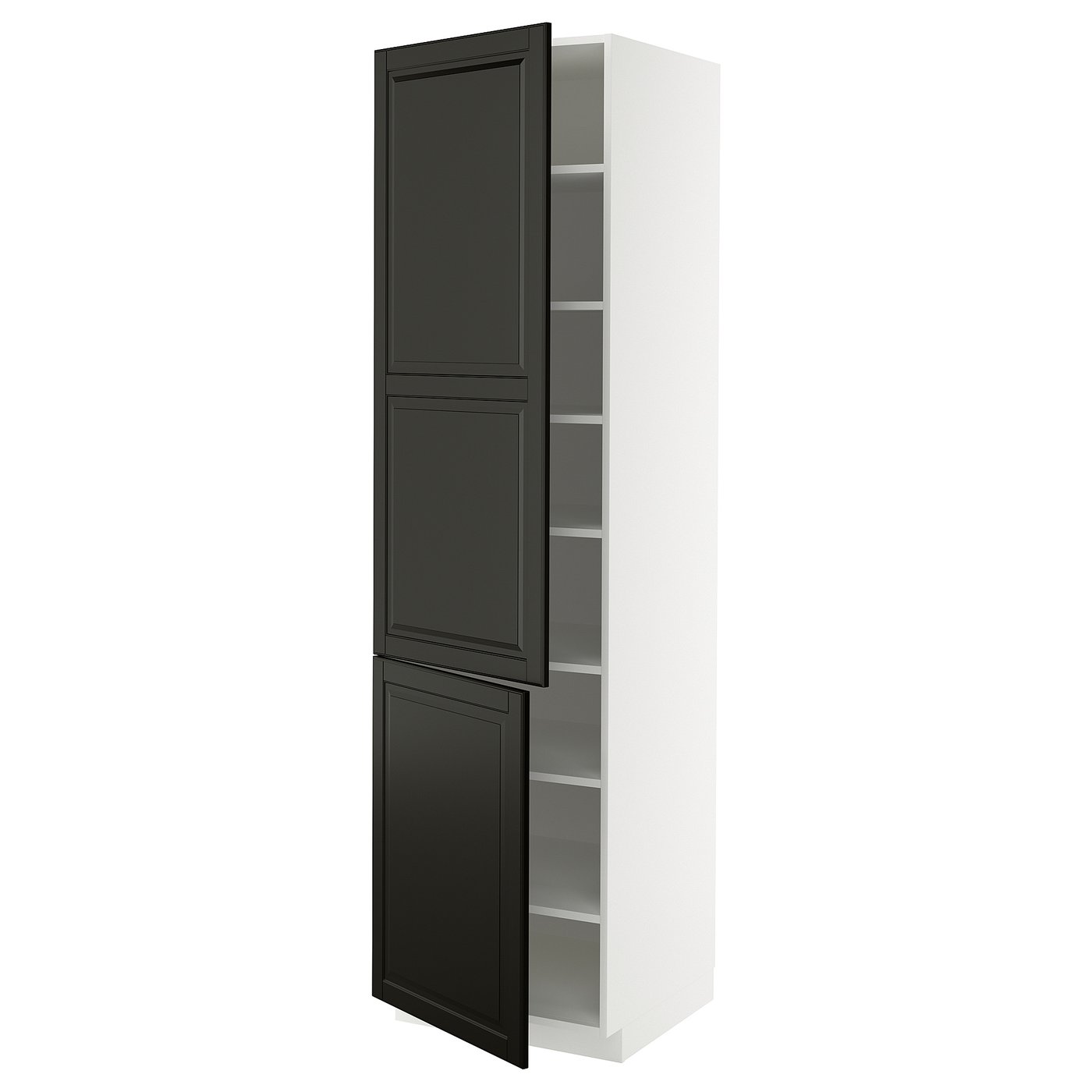 IKEA METOD Hochschr/Einlböd/2Türen weiß/Bodbyn schwarz 60x60x220 cm