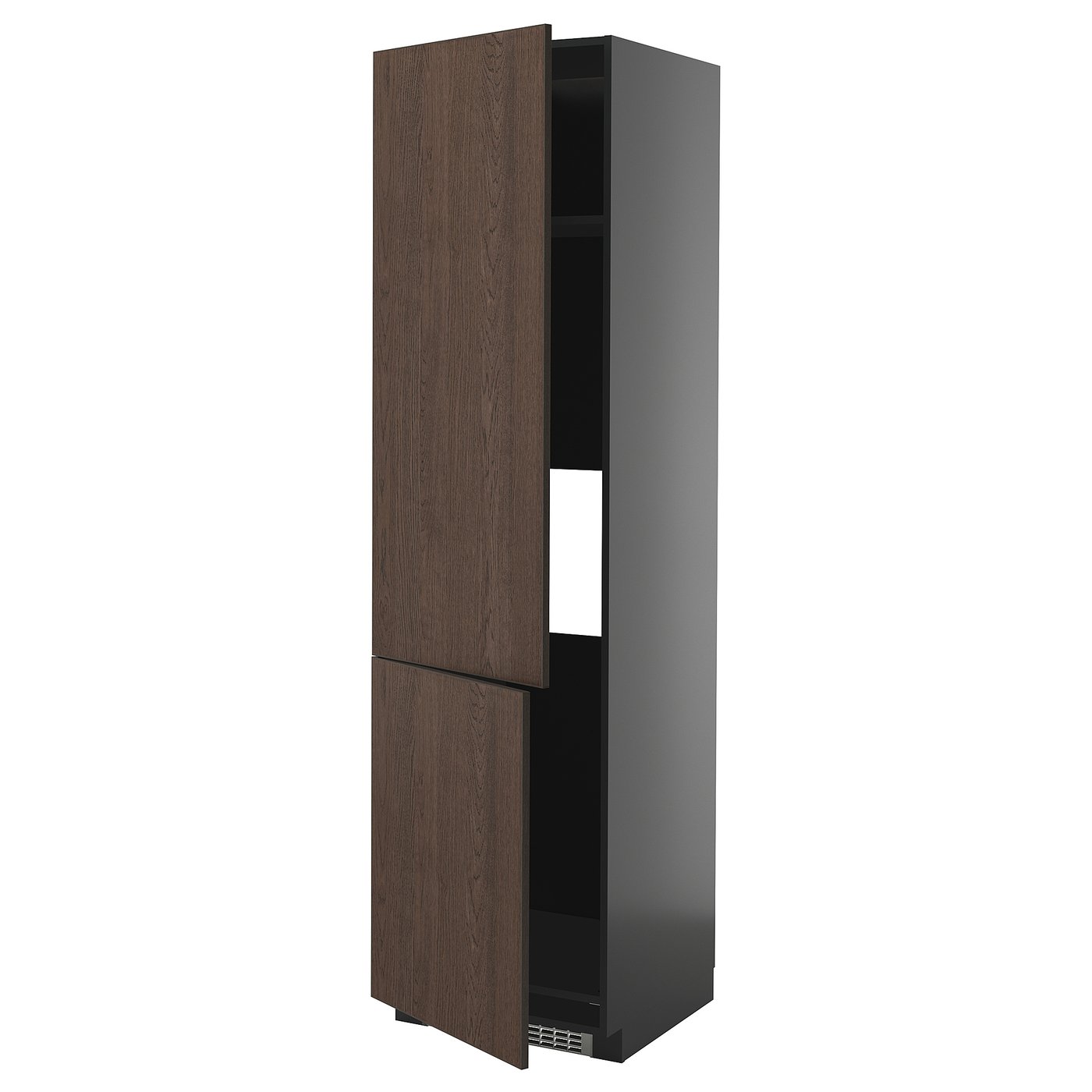 IKEA METOD Hochschr f Kühl/Gefrierschr+2Tür schwarzgrau/Sinarp braun 60x60x220 cm