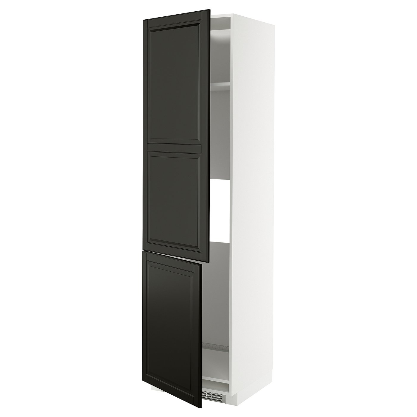 IKEA METOD Hochschr f Kühl/Gefrierschr+2Tür weiß/Bodbyn schwarz 60x60x220 cm