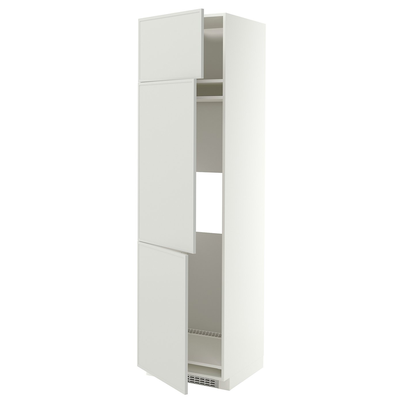 IKEA METOD Hochschrank f Kühl/Gefrierschr+3Tür weiß/Aspudden hellgrau 60x60x220 cm
