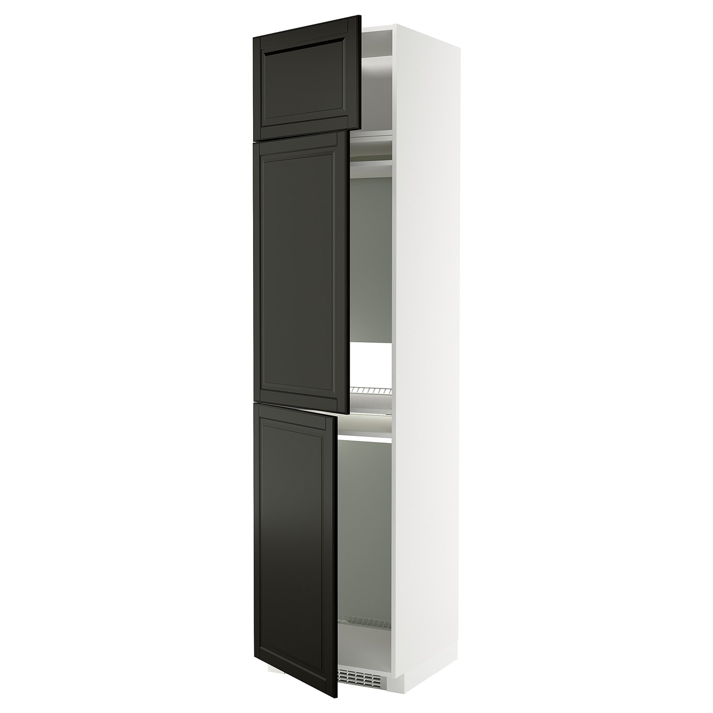 IKEA METOD Hochschrank f Kühl/Gefrierschr+3Tür weiß/Bodbyn schwarz