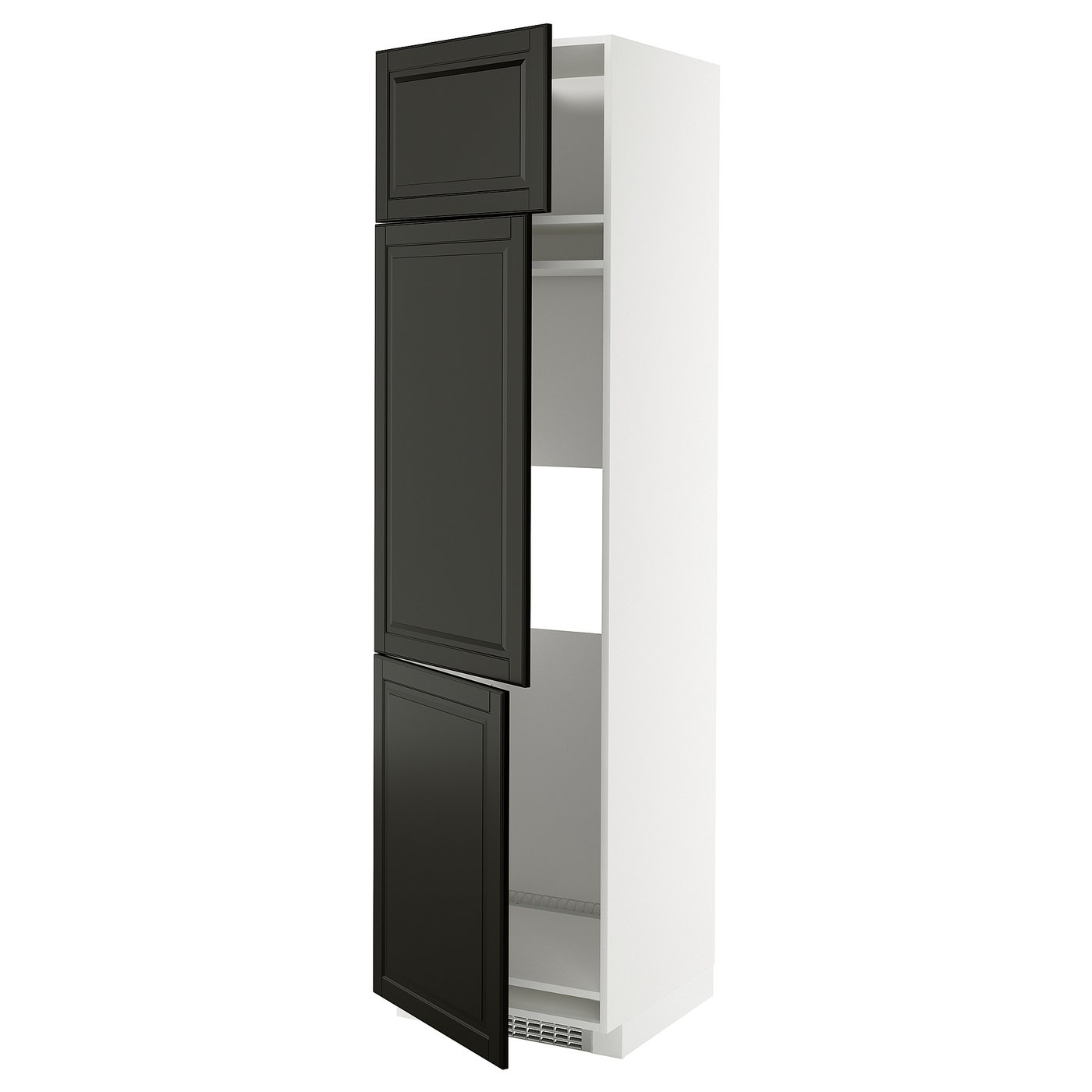 IKEA METOD Hochschrank f Kühl/Gefrierschr+3Tür weiß/Bodbyn schwarz 60x60x220 cm