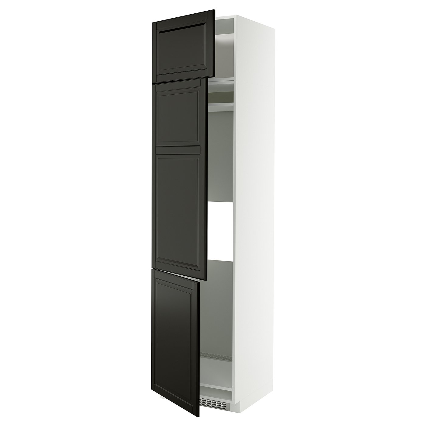 IKEA METOD Hochschrank f Kühl/Gefrierschr+3Tür weiß/Bodbyn schwarz 60x60x240 cm