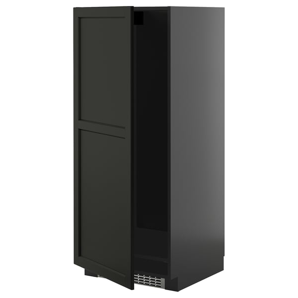 METOD schwarzer Küchenschrank mit verstellbarem Regal.