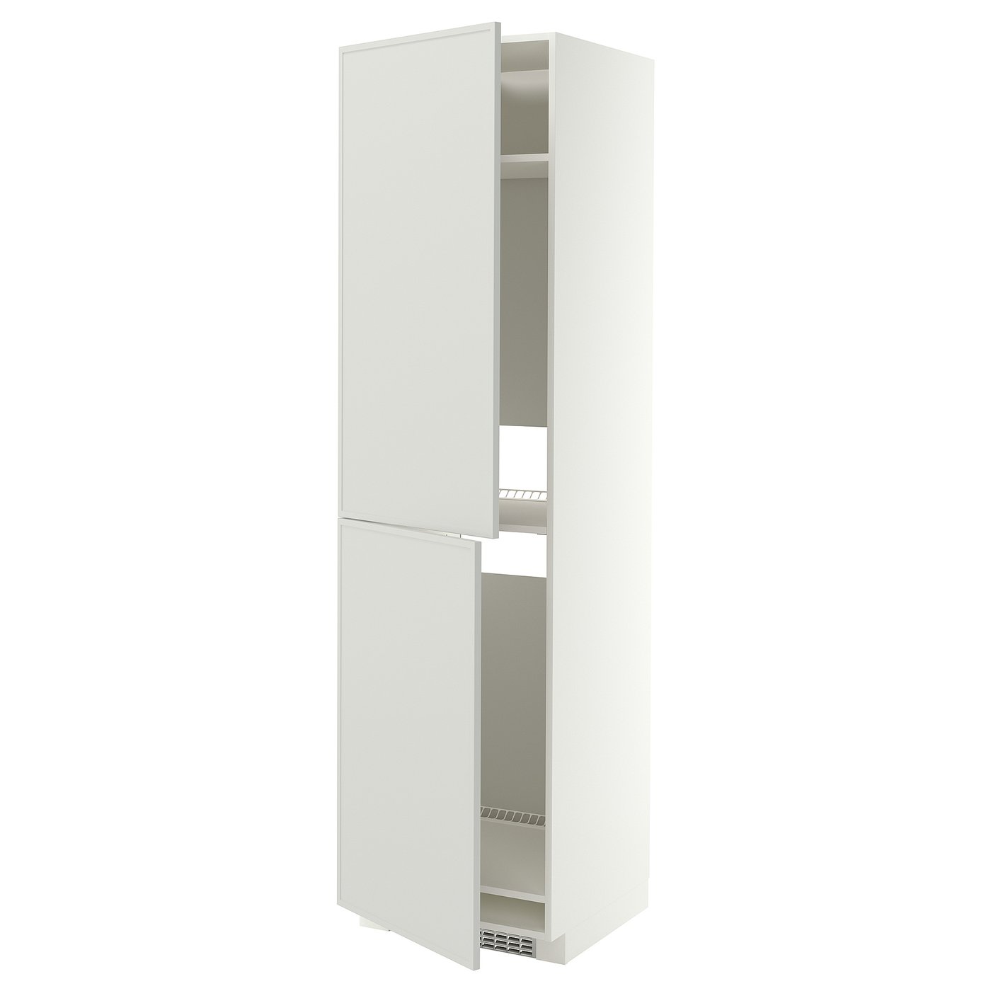 IKEA METOD Hochschrank f Kühl-/Gefrierschrank weiß/Aspudden hellgrau 60x60x220 cm