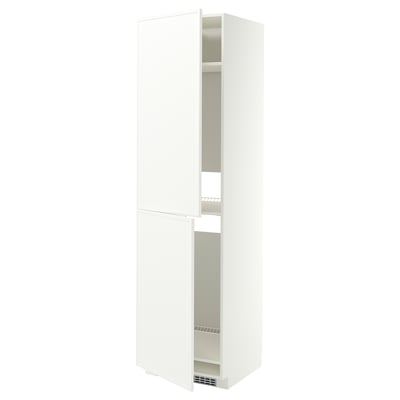 METOD Hochschrank f Kühl-/Gefrierschrank, weiß/Aspudden matt weiß, 60x60x220 cm