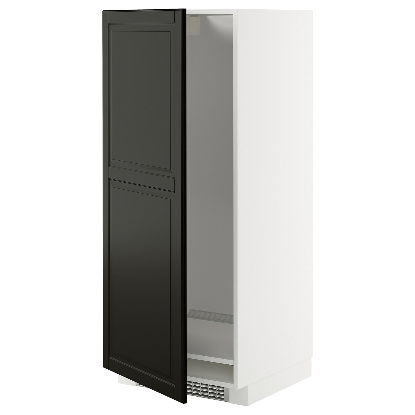 IKEA METOD Hochschrank f Kühl-/Gefrierschrank weiß/Bodbyn schwarz