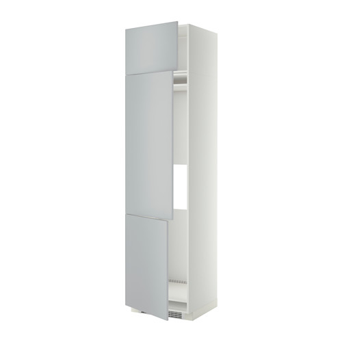 METOD Hochschrank f Kühl/Gefrierschr+3Tür - weiß, Veddinge grau, 60x60x240 cm - IKEA
