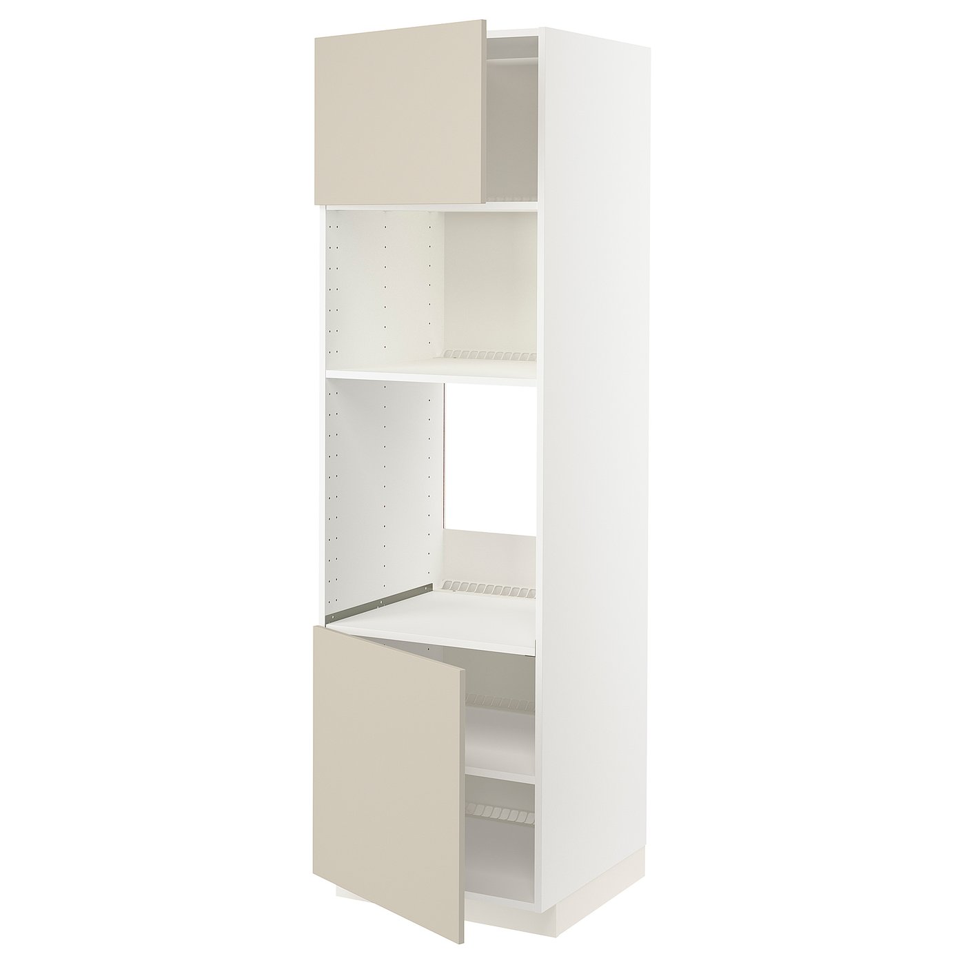 IKEA METOD Hochschrank für Einbaugeräte weiß/Havstorp beige 60x60x200 cm