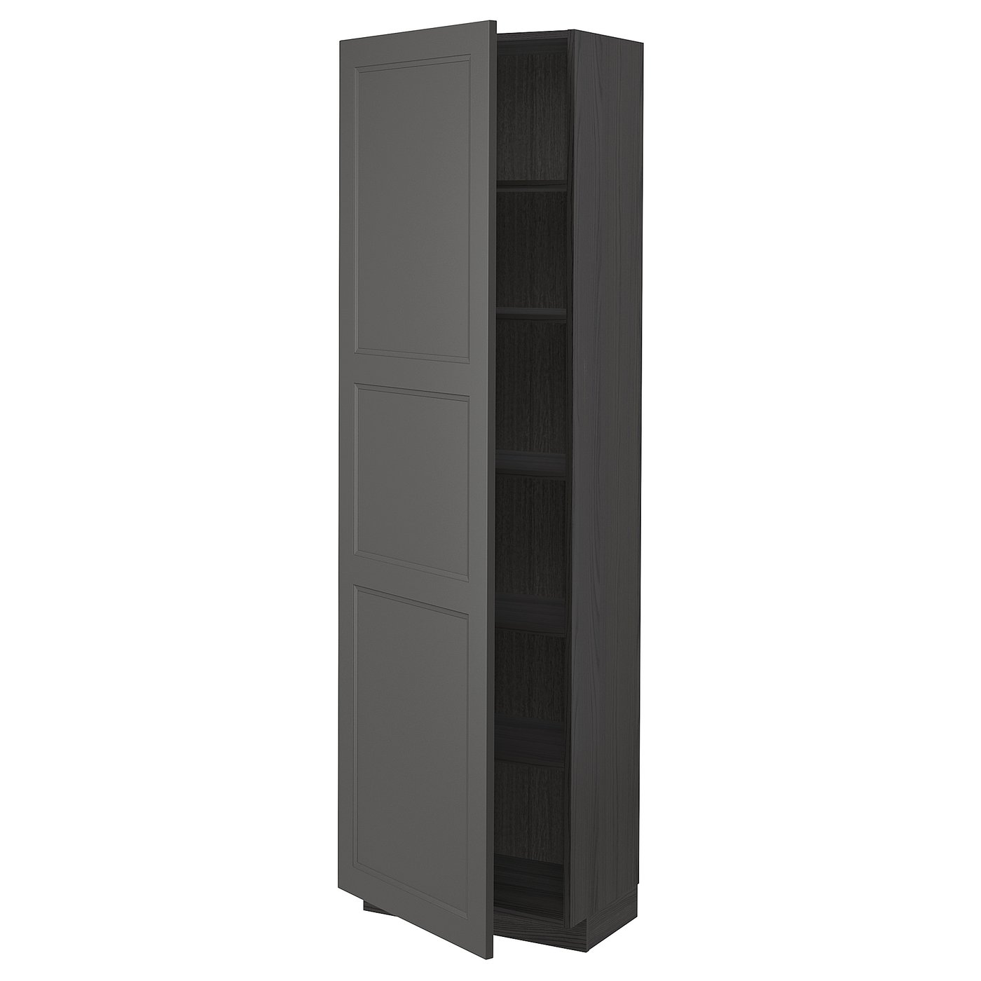 METOD Hochschrank mit Einlegeböden - schwarz/Axstad dunkelgrau - IKEA