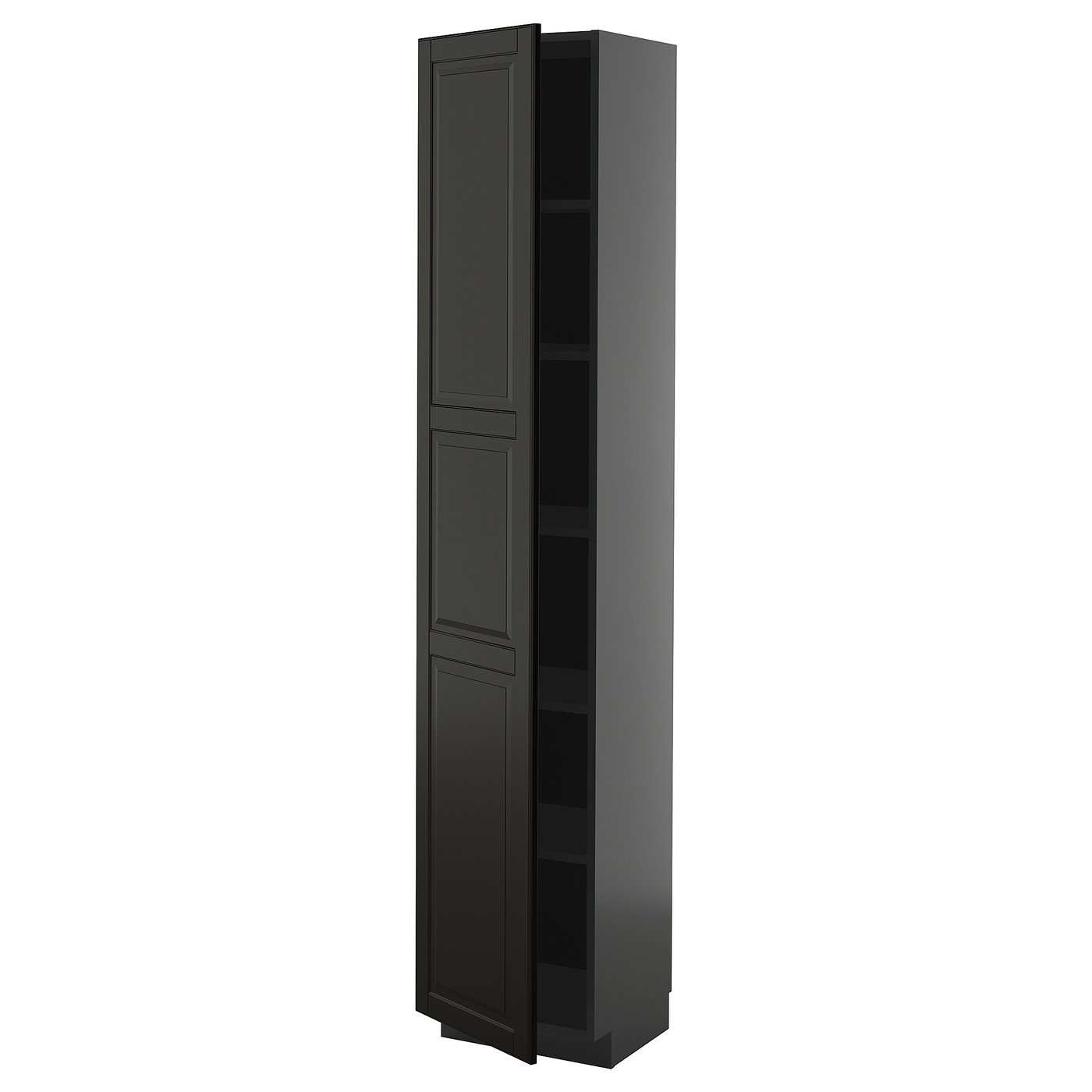 IKEA METOD Hochschrank mit Einlegeböden schwarzgrau/Bodbyn schwarz 40x37x200 cm