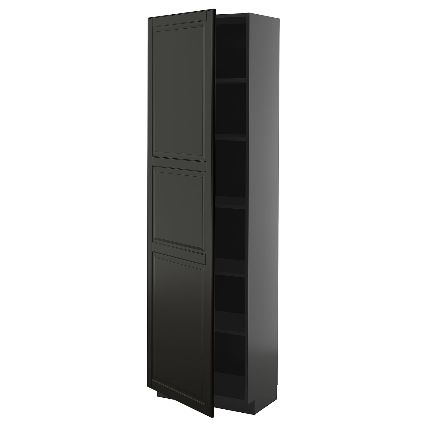 IKEA METOD Hochschrank mit Einlegeböden schwarzgrau/Bodbyn schwarz 60x37x200 cm