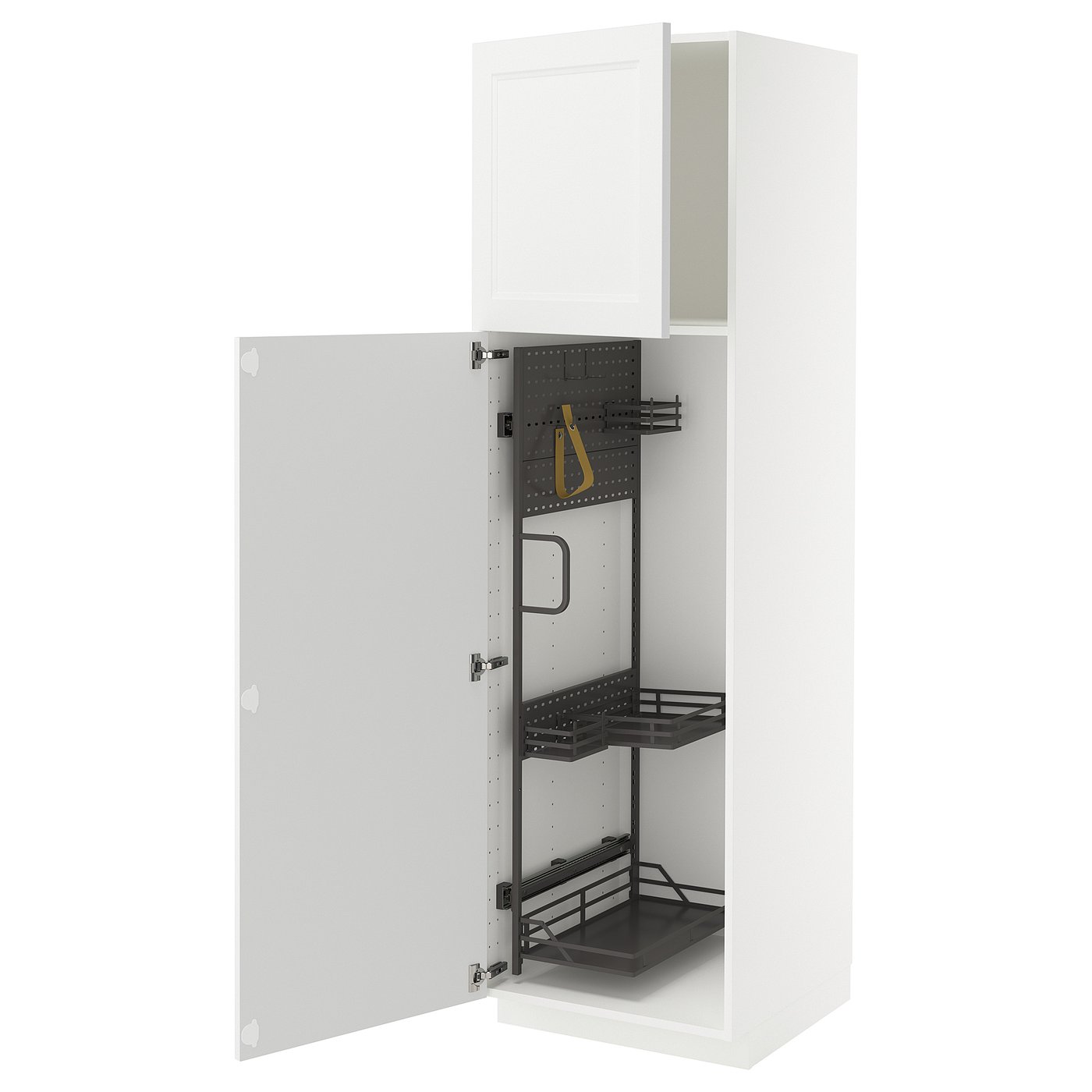 IKEA METOD Hochschrank mit Putzschrankeinr. weiß/Axstad matt weiß 60x60x200 cm