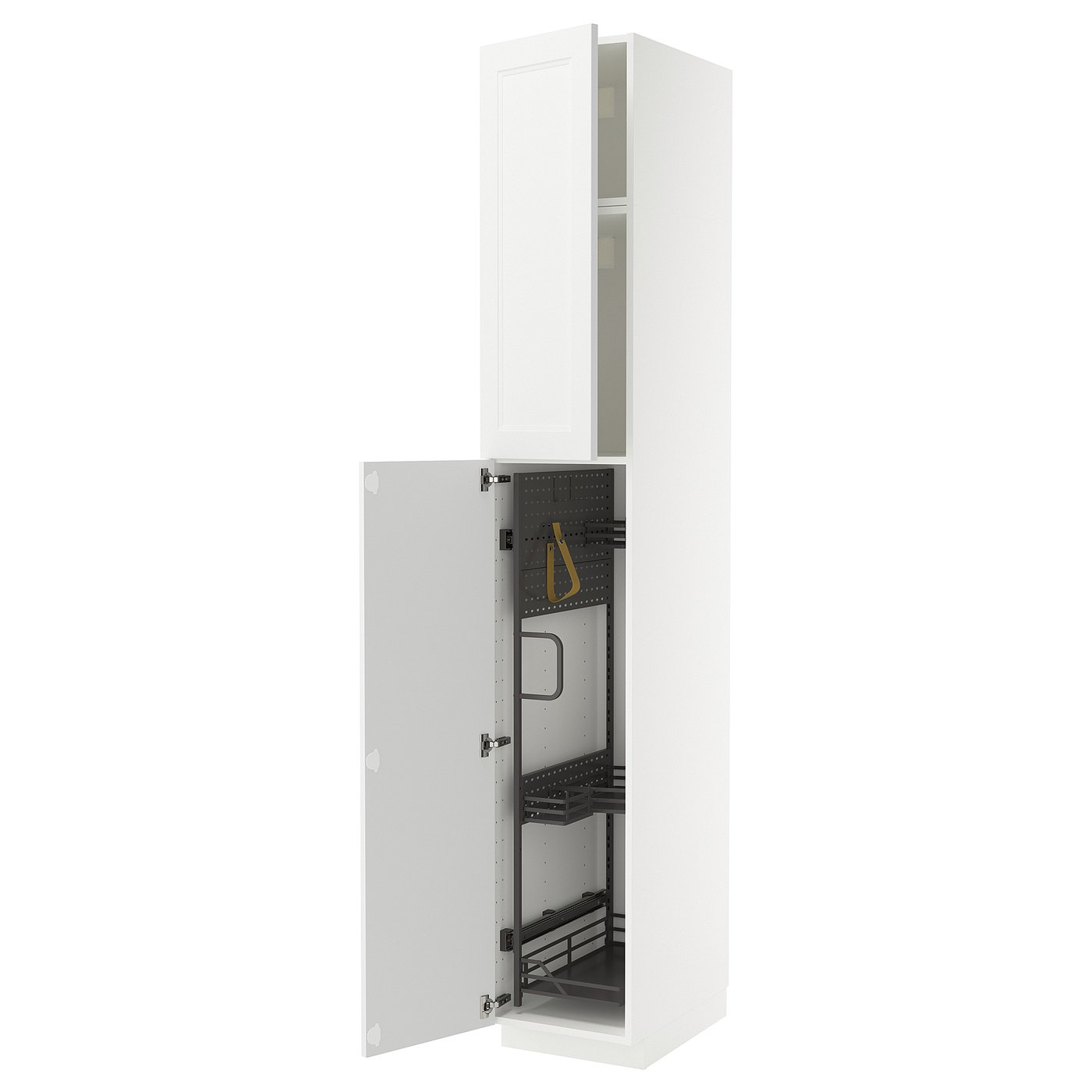 IKEA METOD Hochschrank mit Putzschrankeinr. weiß/Axstad matt weiß 40x60x240 cm