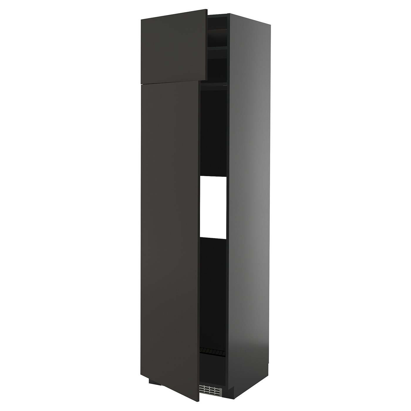 IKEA METOD HS f Kühl-/od Gefriersch m 2 Türen schwarzgrau/Nickebo matt anthrazit 60x60x220 cm