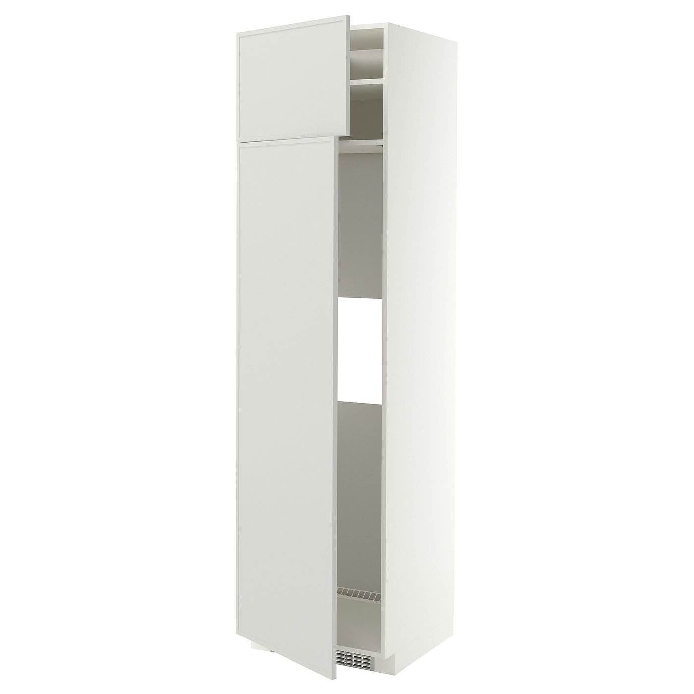 IKEA METOD HS f Kühl-/od Gefriersch m 2 Türen weiß/Aspudden hellgrau 60x60x220 cm