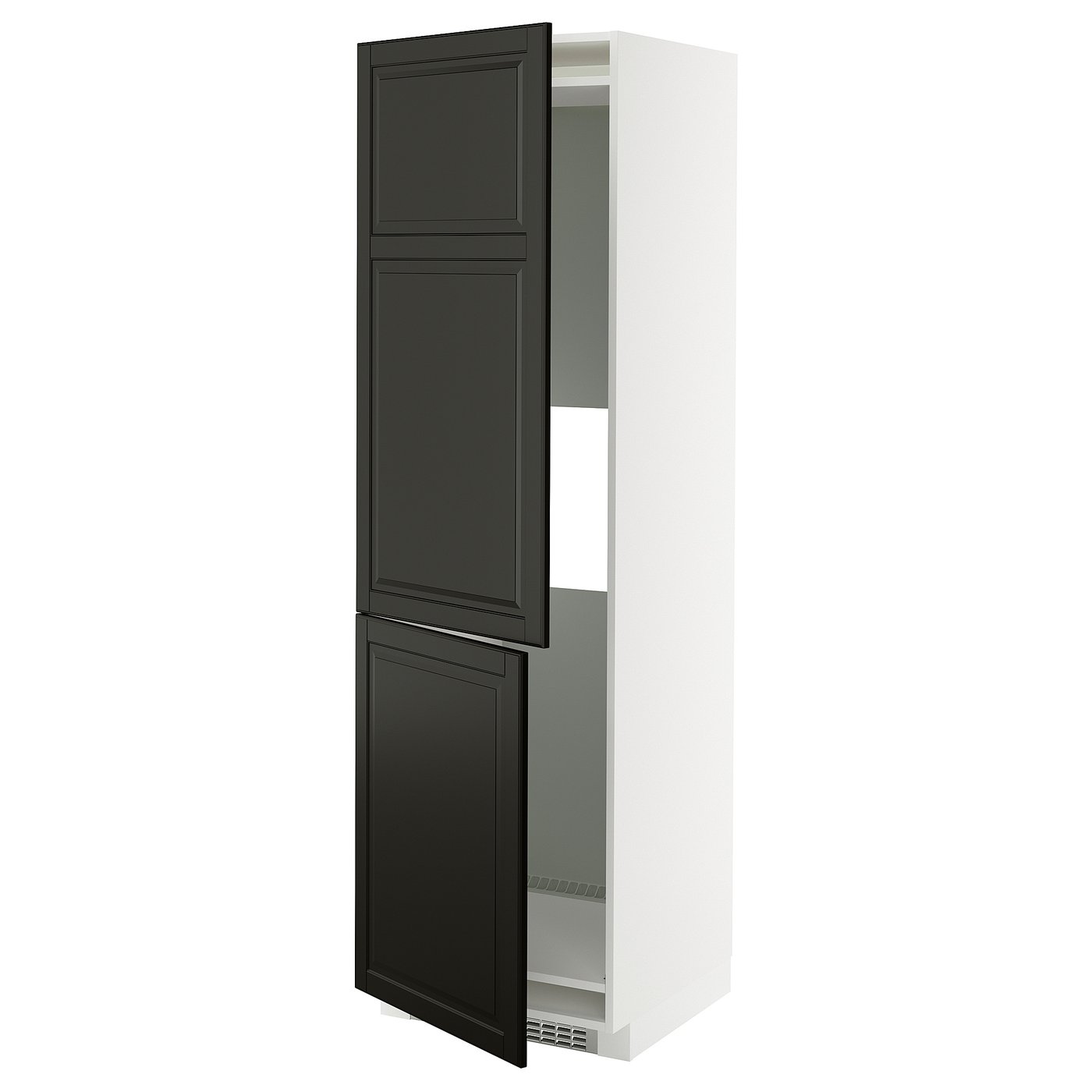 IKEA METOD HS f Kühl-/od Gefriersch m 2 Türen weiß/Bodbyn schwarz 60x60x200 cm