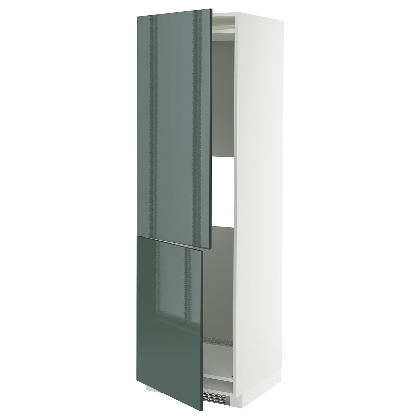 IKEA METOD HS f Kühl-/od Gefriersch m 2 Türen weiß/Kallarp Hochglanz dunkel graugrün 60x60x200 cm