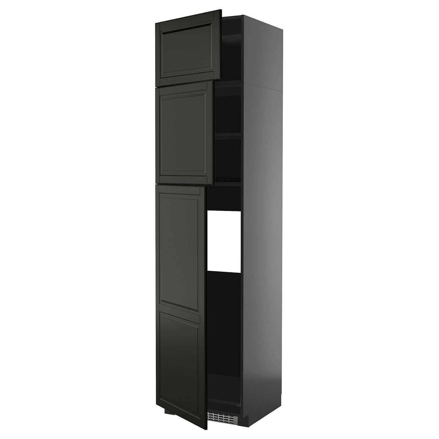 IKEA METOD HS f Kühlschr m 3 Türen schwarzgrau/Bodbyn schwarz