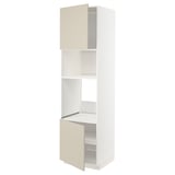 METOD Küchenschrank in Beige mit zwei verstellbaren Regalen, hoch und rechteckig für eine organisierte Aufbewahrung.