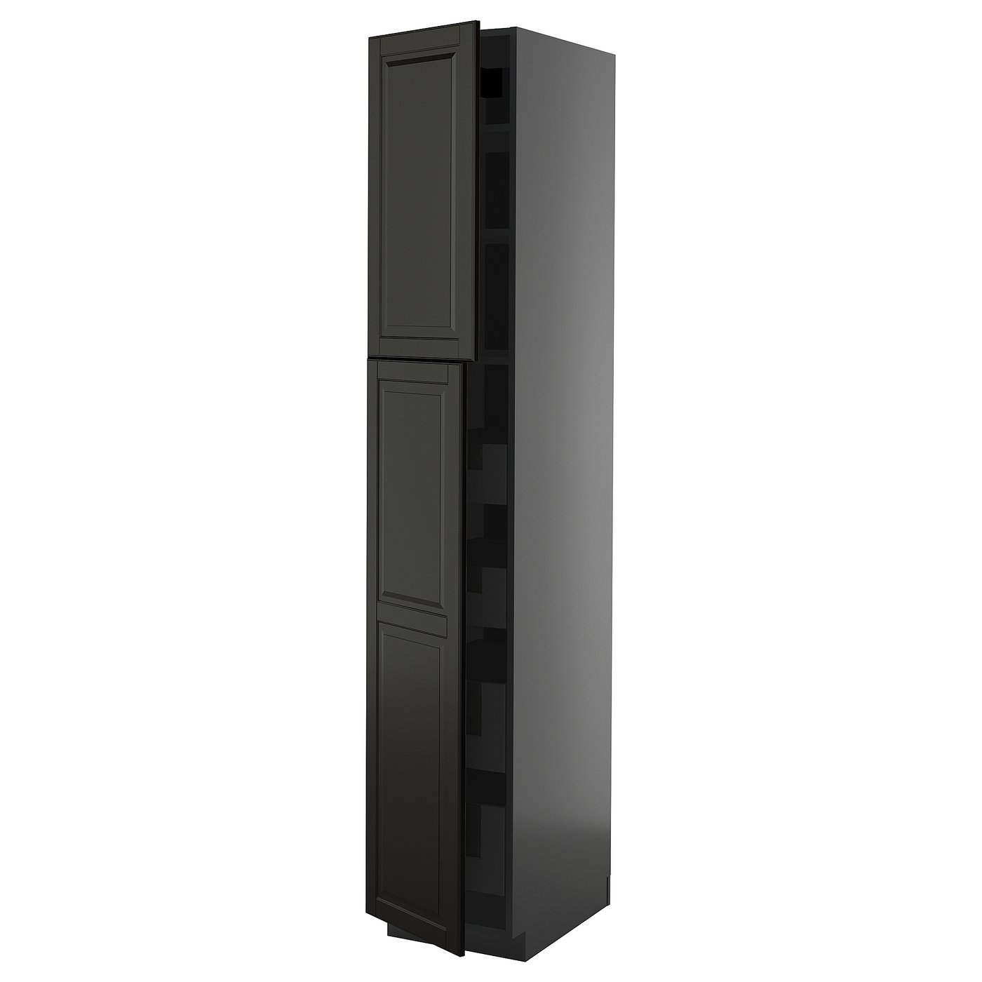 IKEA METOD / KNIVSHULT Hochschr+2 Tü/4 Sch schwarzgrau/Bodbyn schwarz 40x60x220 cm