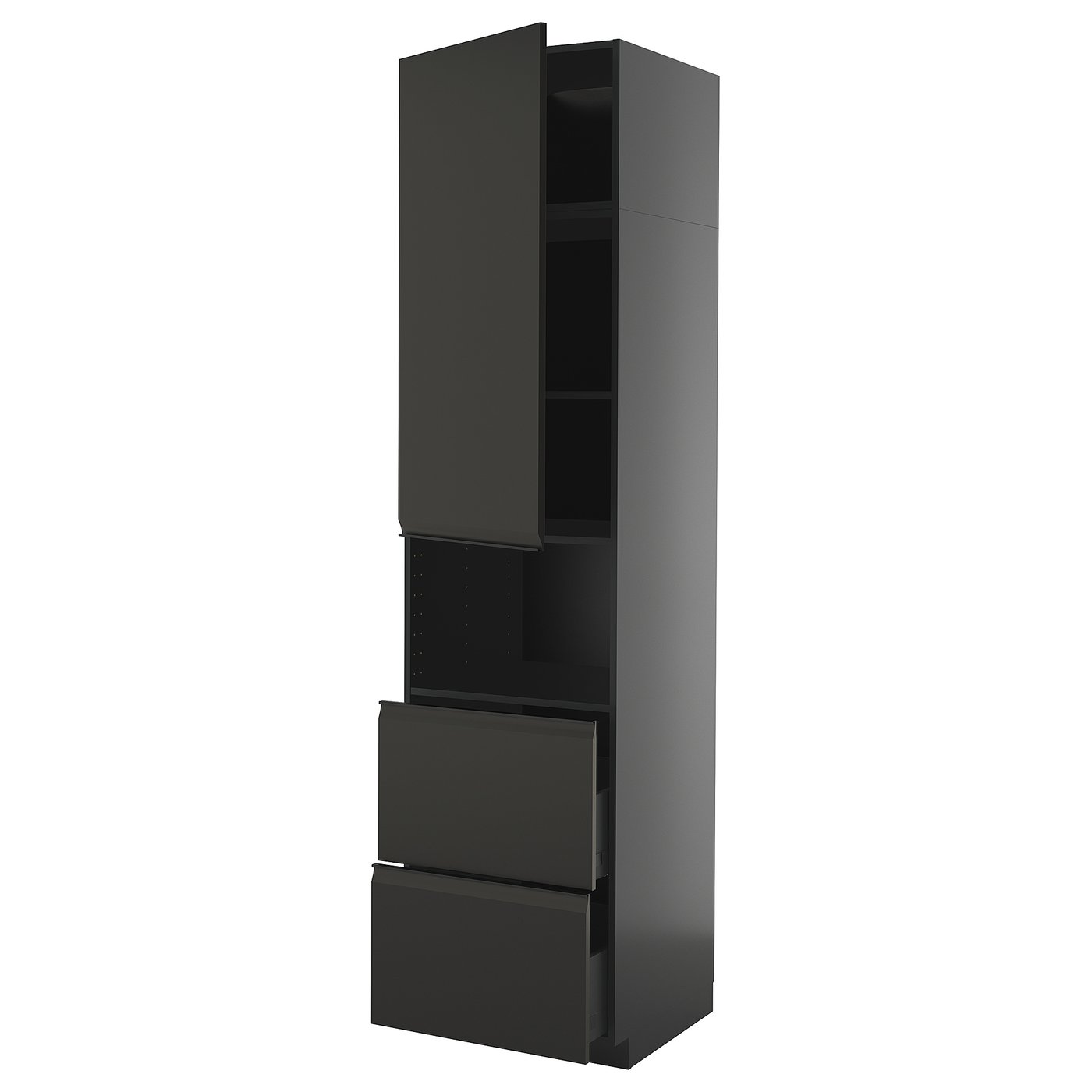 IKEA METOD / KNIVSHULT HS f Mikro m Tür/2 Sch schwarzgrau/Upplöv matt anthrazit 60x60x240 cm