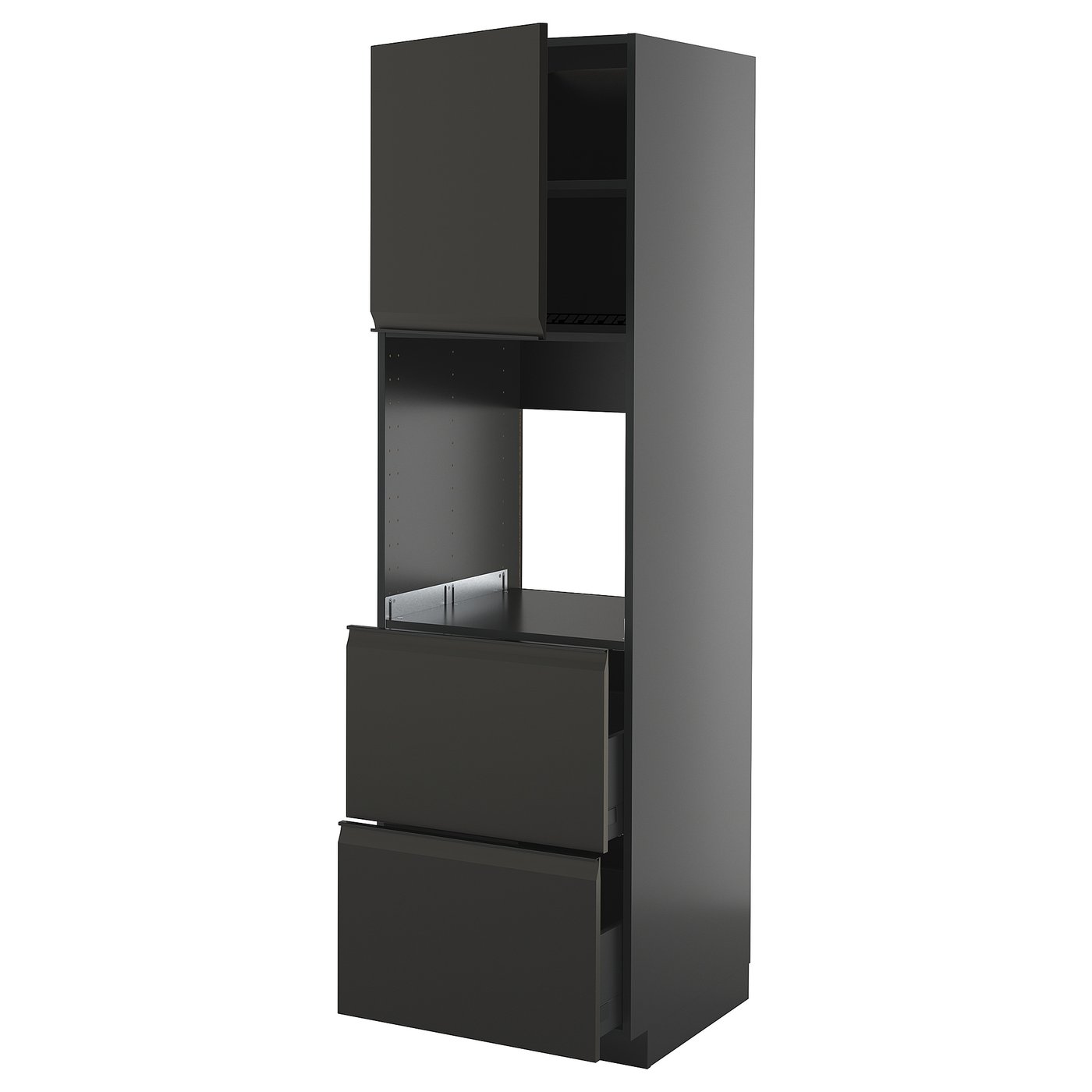 IKEA METOD / KNIVSHULT HS f Of m Tür/2 Fronten/2 ho Sch schwarzgrau/Upplöv matt anthrazit 60x60x200 cm