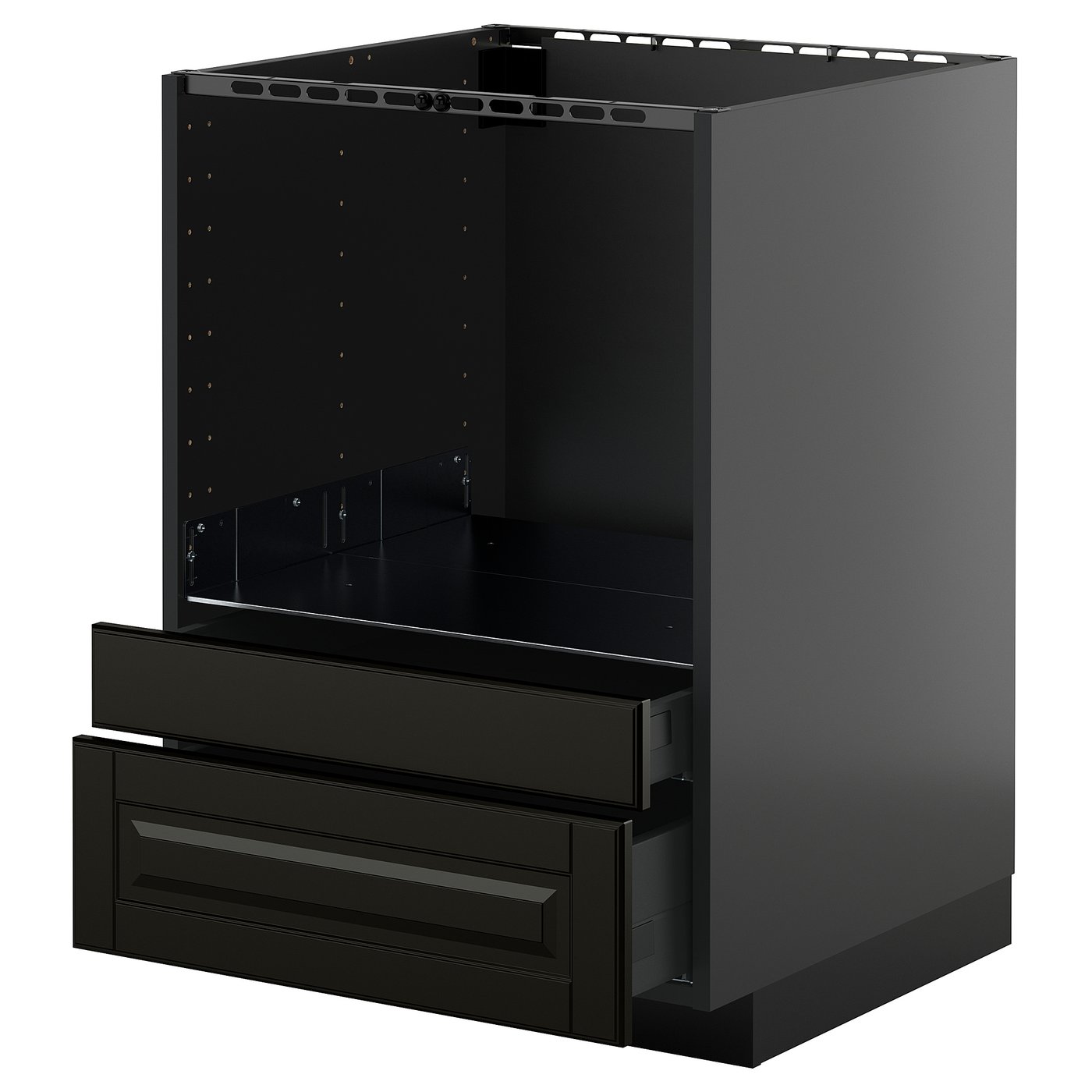 IKEA METOD / KNIVSHULT Unterschr. für Kombimikro.+Schubl. schwarzgrau/Bodbyn schwarz