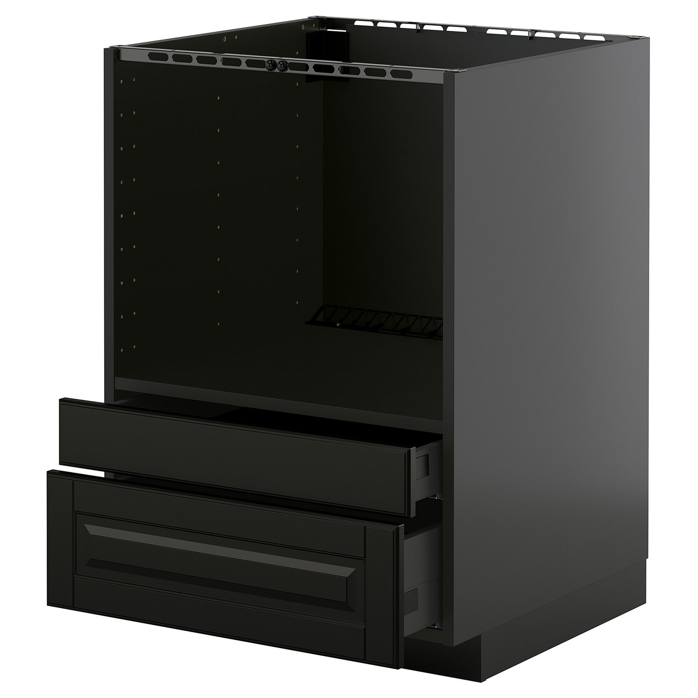 IKEA METOD / KNIVSHULT Unterschr. für Kombimikro.+Schubl. schwarzgrau/Bodbyn schwarz