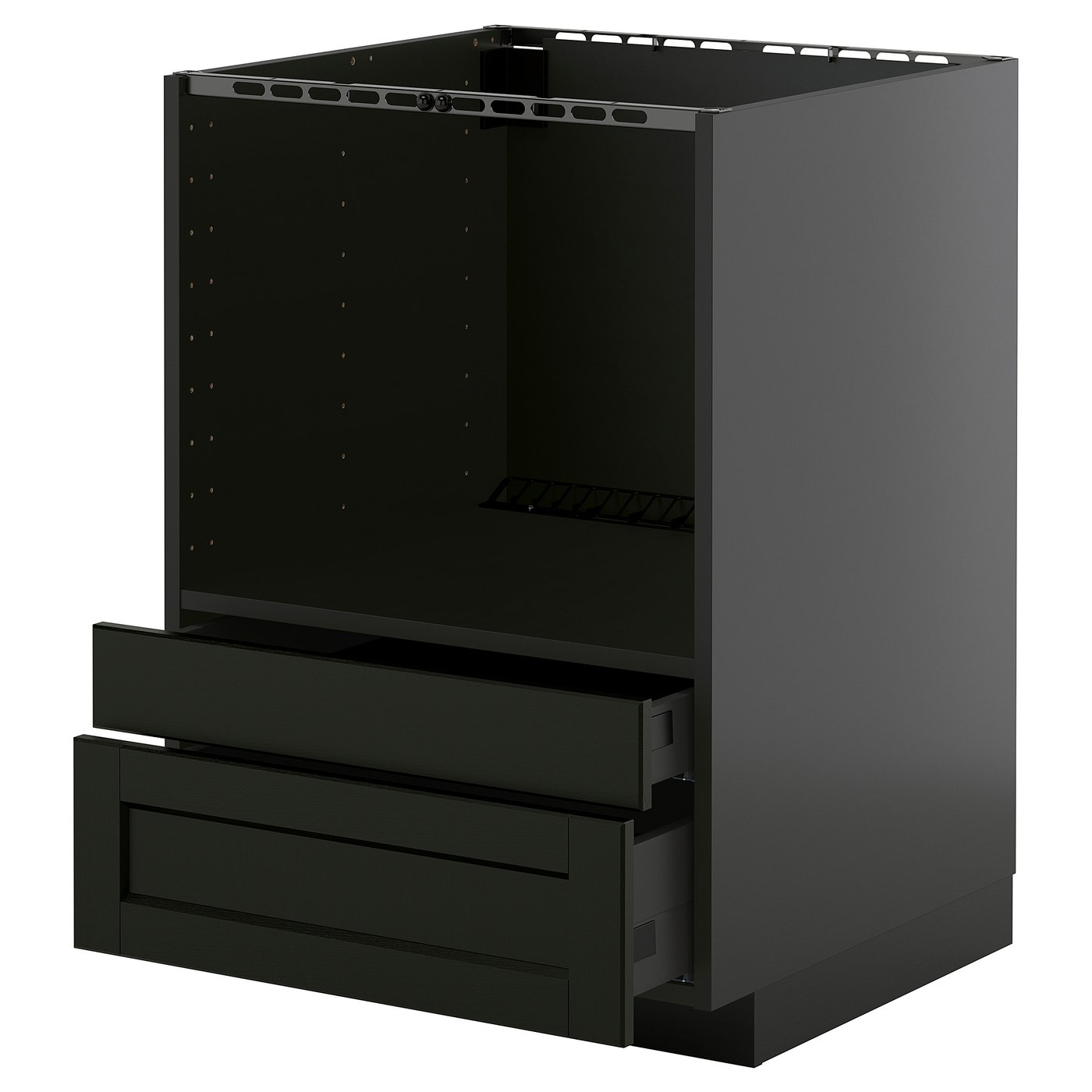IKEA METOD / KNIVSHULT Unterschr. für Kombimikro.+Schubl. schwarzgrau/Lerhyttan schwarz lasiert