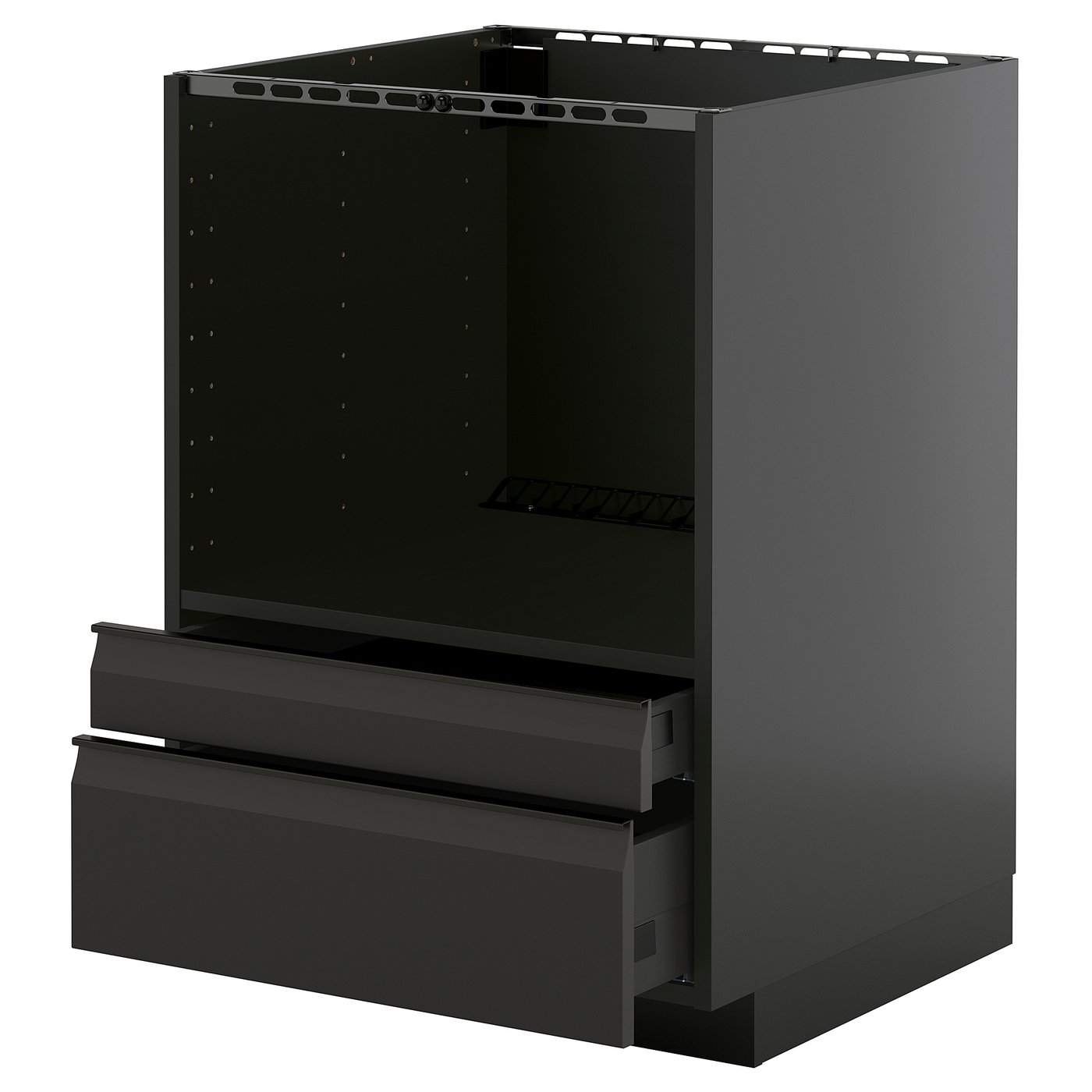 IKEA METOD / KNIVSHULT Unterschr. für Kombimikro.+Schubl. schwarzgrau/Upplöv matt anthrazit