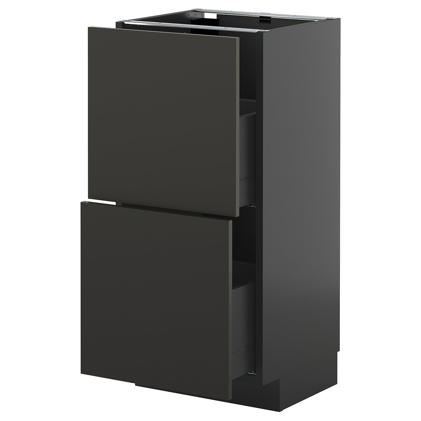 IKEA METOD / KNIVSHULT Unterschrank mit 2 Schubladen schwarzgrau/Nickebo matt anthrazit 40x37 cm