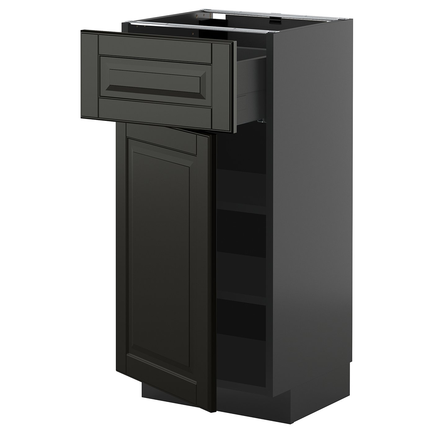 IKEA METOD / KNIVSHULT Unterschrank mit Schublade/Tür schwarzgrau/Bodbyn schwarz 40x37 cm
