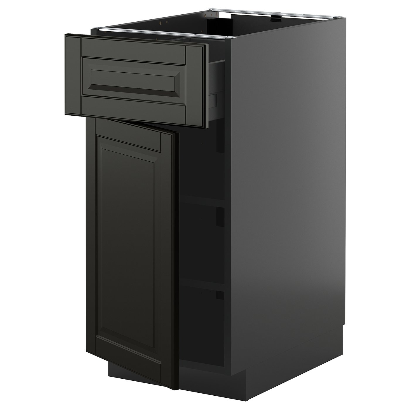IKEA METOD / KNIVSHULT Unterschrank mit Schublade/Tür schwarzgrau/Bodbyn schwarz 40x60 cm
