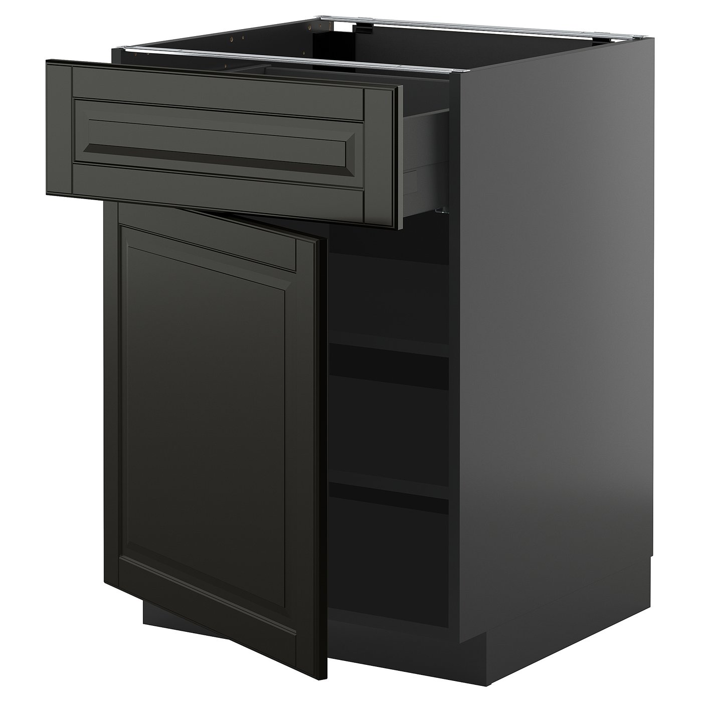 IKEA METOD / KNIVSHULT Unterschrank mit Schublade/Tür schwarzgrau/Bodbyn schwarz 60x60 cm