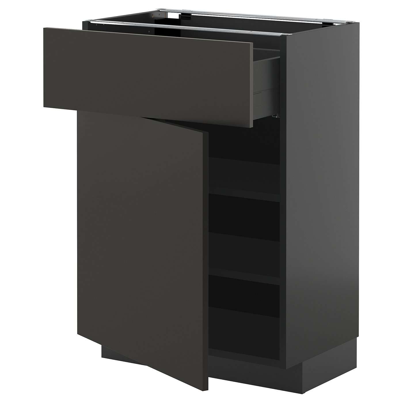 IKEA METOD / KNIVSHULT Unterschrank mit Schublade/Tür schwarzgrau/Nickebo matt anthrazit 60x37 cm