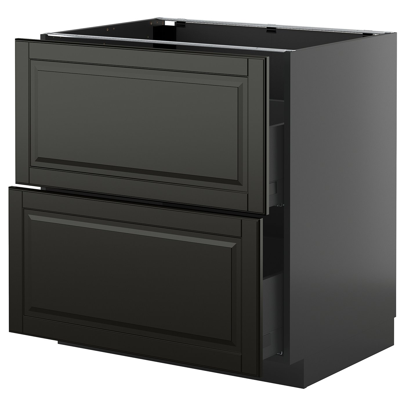 IKEA METOD / KNIVSHULT Uschr 2 Fr/2 haho Sch schwarzgrau/Bodbyn schwarz 80x60 cm