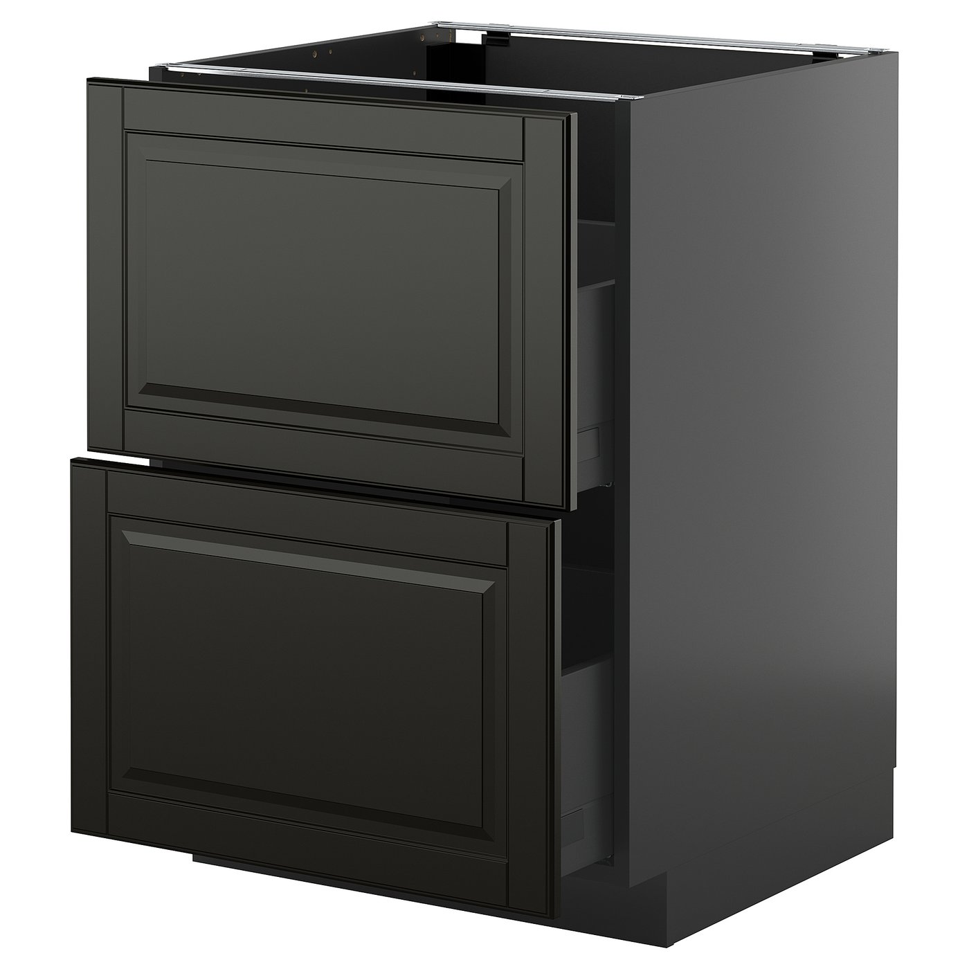 IKEA METOD / KNIVSHULT Uschr 2 Fr/2 haho Sch schwarzgrau/Bodbyn schwarz 60x60 cm
