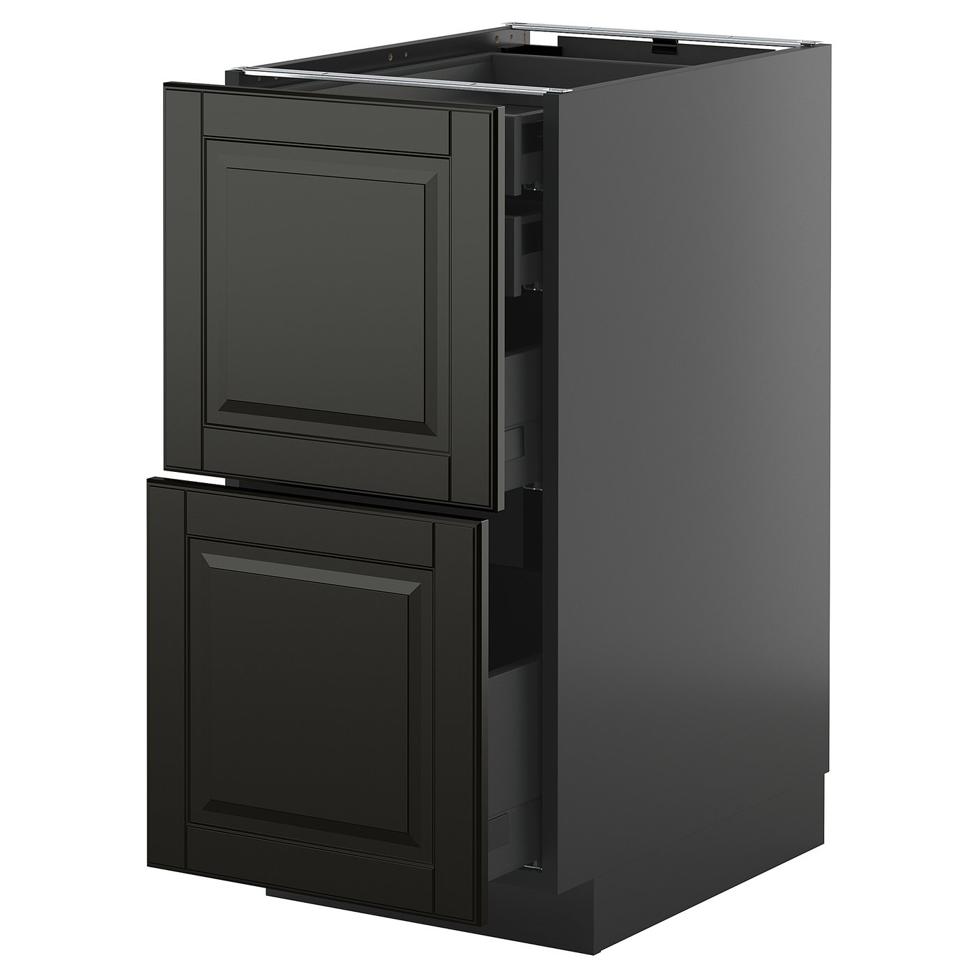 IKEA METOD / KNIVSHULT Uschr 2 Fr/2 ni+1 haho+1 ho Sch schwarzgrau/Bodbyn schwarz 40x60 cm