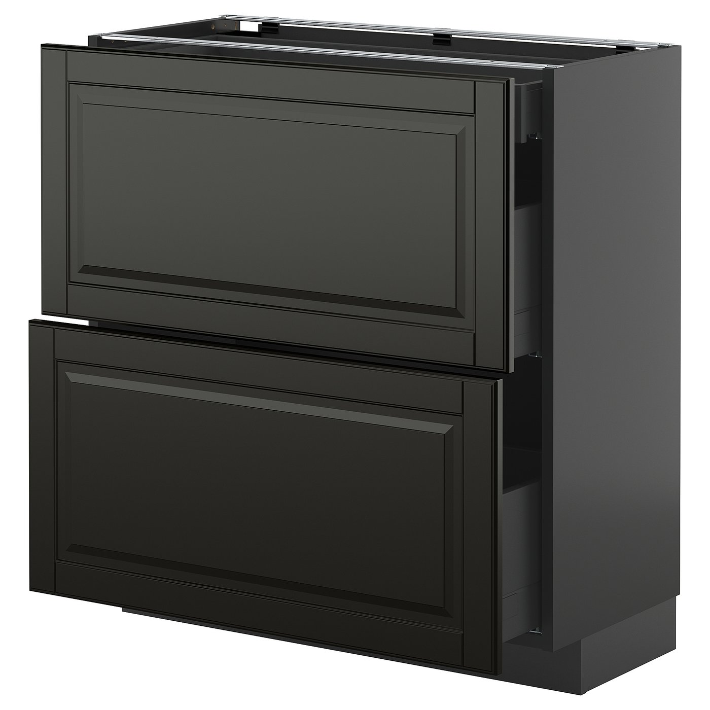 IKEA METOD / KNIVSHULT Uschr 2 Fr/3 Sch schwarzgrau/Bodbyn schwarz 80x37 cm