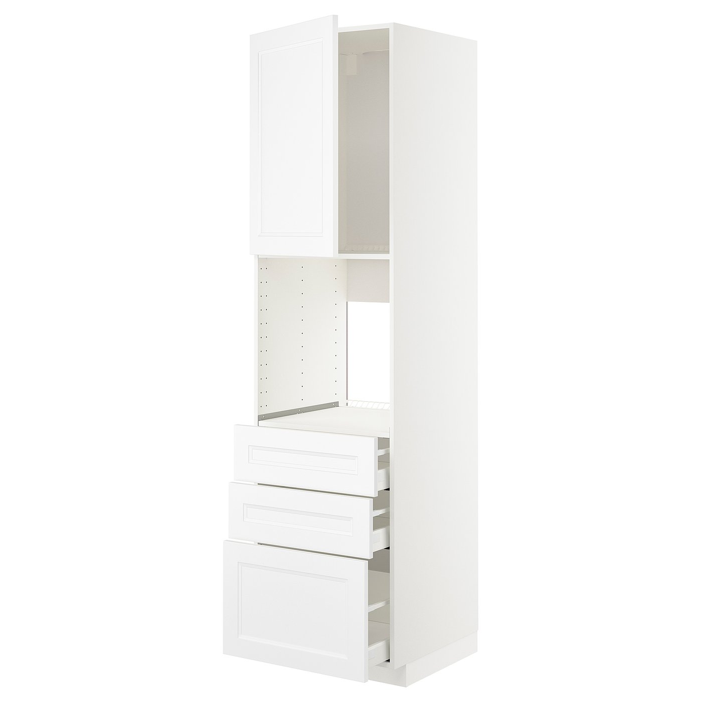 IKEA METOD / MAXIMERA Hochschr f Of+Tü/3 Sch weiß/Axstad matt weiß 60x60x220 cm
