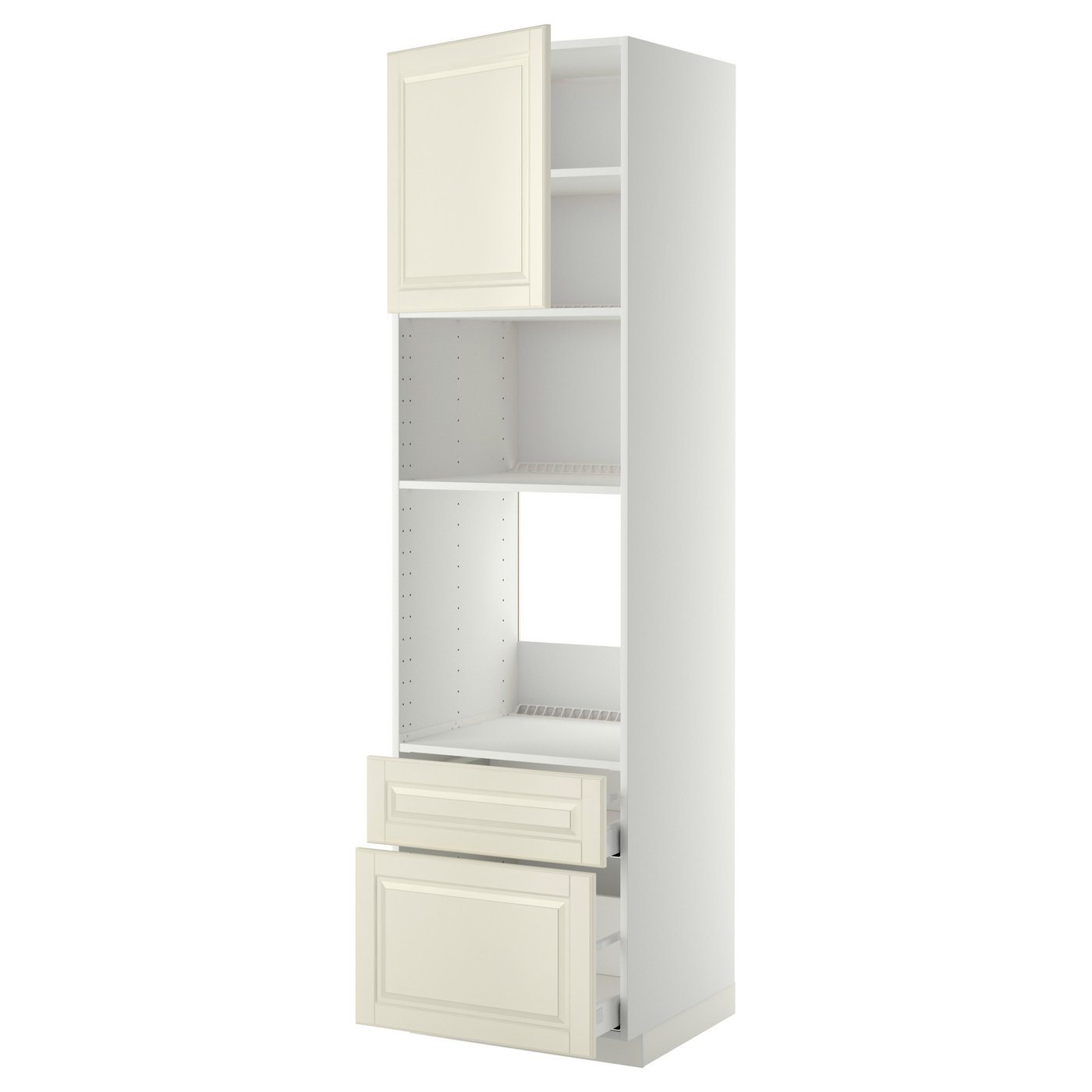 IKEA METOD / MAXIMERA Hochschrank für Einbaugeräte weiß/Bodbyn elfenbeinweiß 60x60x220 cm