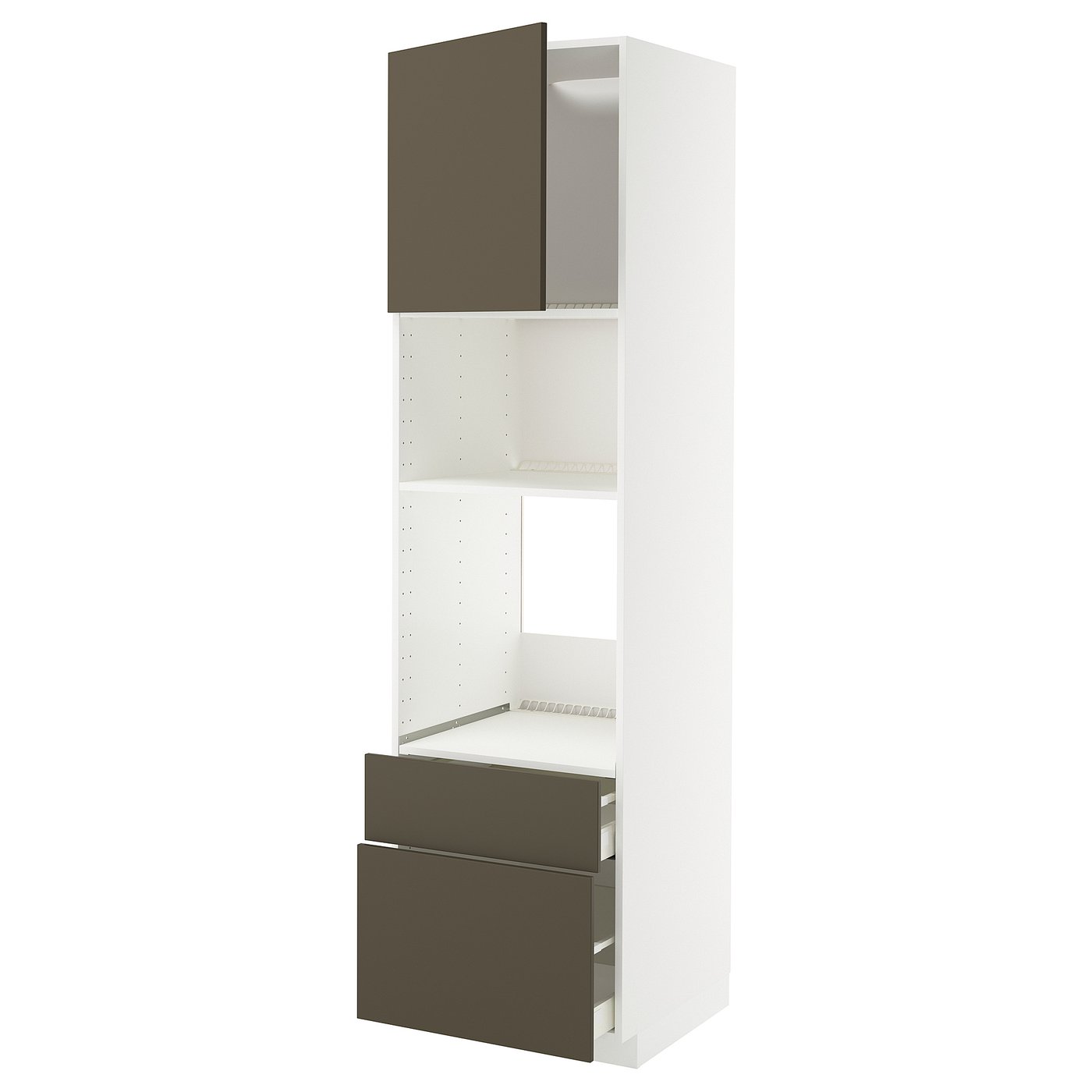 IKEA METOD / MAXIMERA Hochschrank für Einbaugeräte weiß/Havstorp braunbeige 60x60x220 cm