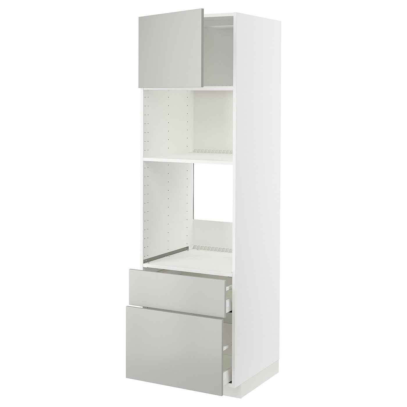IKEA METOD / MAXIMERA Hochschrank für Einbaugeräte weiß/Havstorp hellgrau 60x60x200 cm