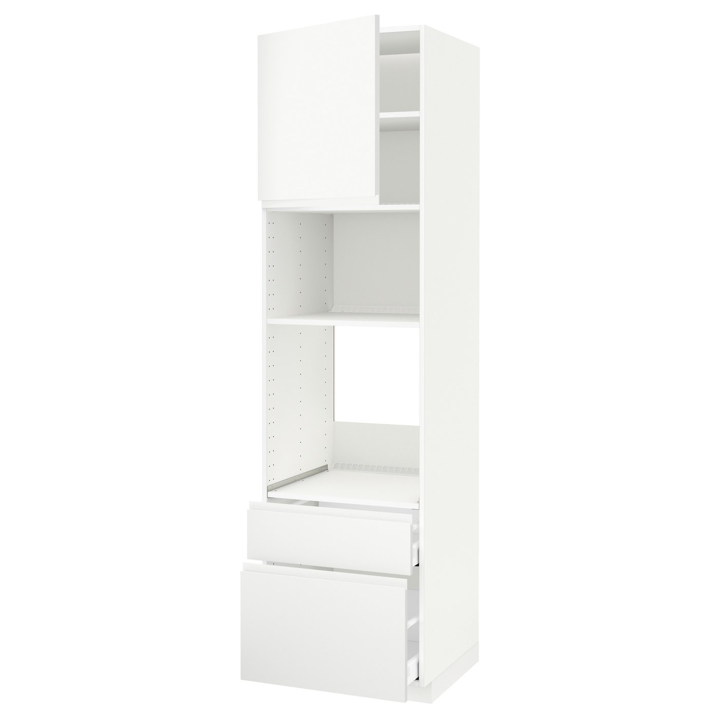 IKEA METOD / MAXIMERA Hochschrank für Einbaugeräte weiß/Voxtorp matt weiß 60x60x220 cm