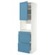 METOD / MAXIMERA HS f Kombimikro m Tür/3 Schub, weiß/Lerhyttan blau, 60x60x220 cm