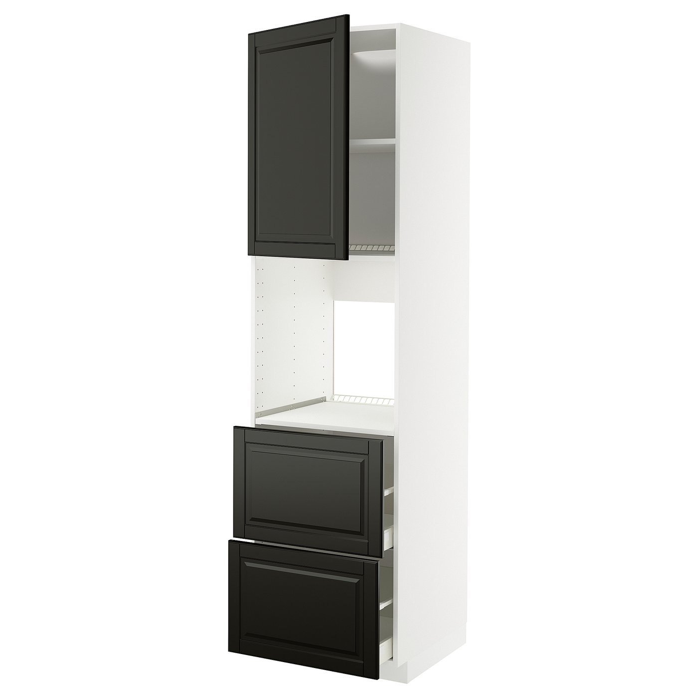 IKEA METOD / MAXIMERA HS f Of m Tür/2 Fronten/2 ho Sch weiß/Bodbyn schwarz 60x60x220 cm